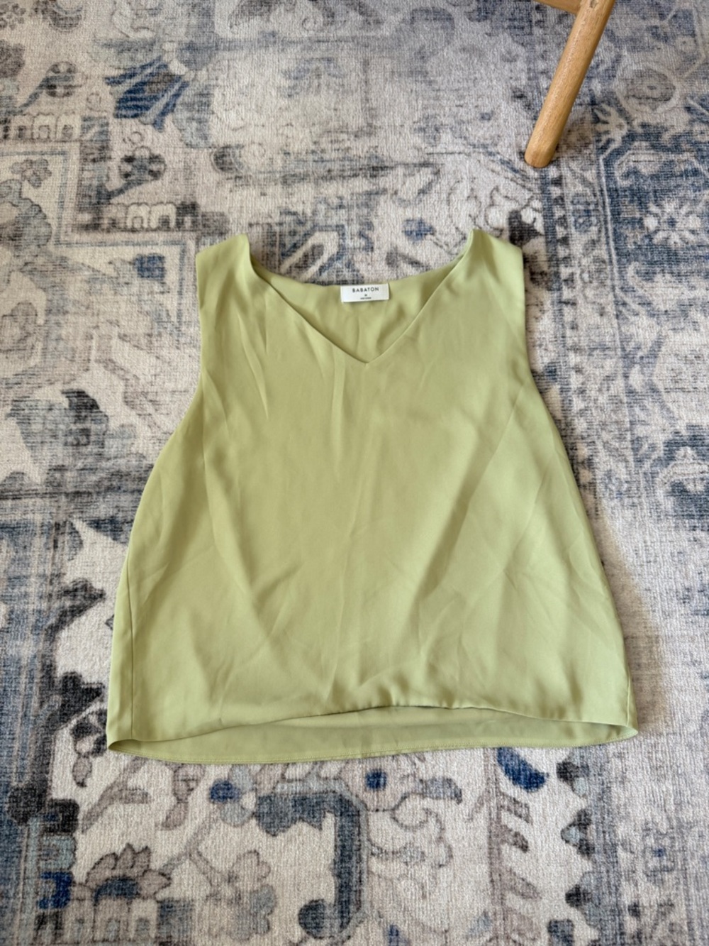 Aritzia babaton Sleeveless V-Neck Blouse in Green